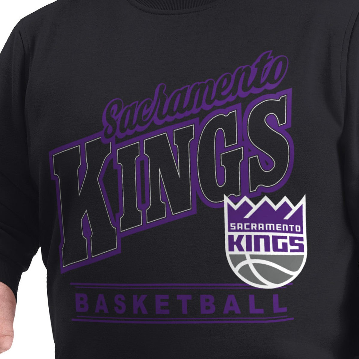 Sacramento Kings G-III Sports by Carl Banks Adaptive Headliner Fleece Crewneck Sweatshirt Black
