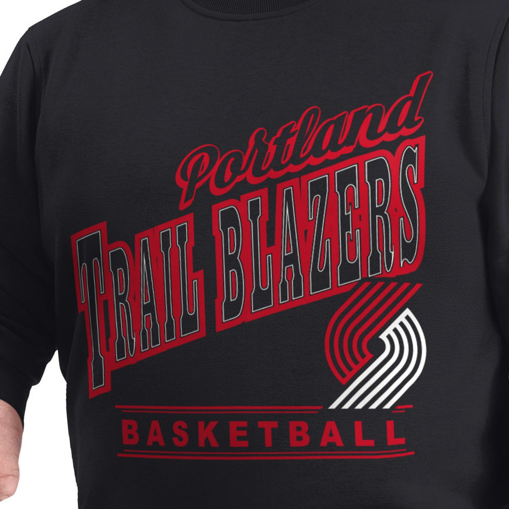 Portland Trail Blazers G-III Sports by Carl Banks Adaptive Headliner Fleece Crewneck Sweatshirt Black
