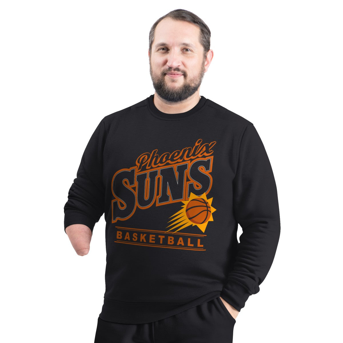 Phoenix Suns G-III Sports by Carl Banks Adaptive Headliner Fleece Crewneck Sweatshirt Black