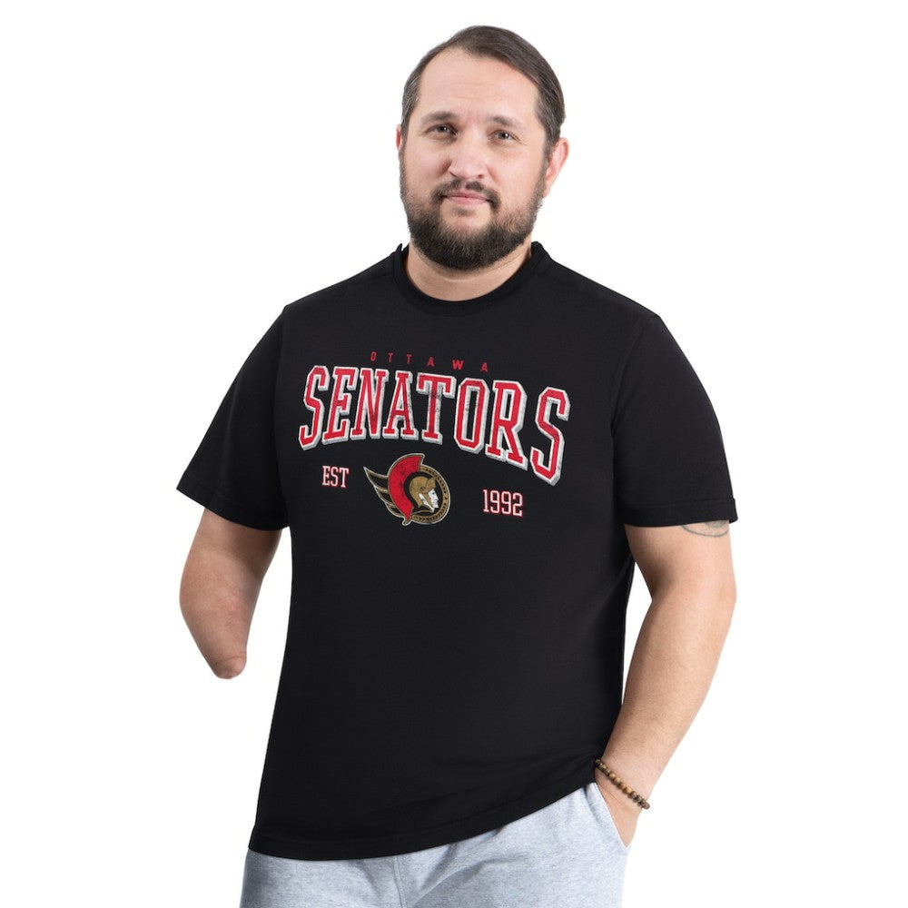 NHL Ottawa Senators G-III Sports by Carl Banks Adaptive Classic Team Graphic T-Shirt - Black