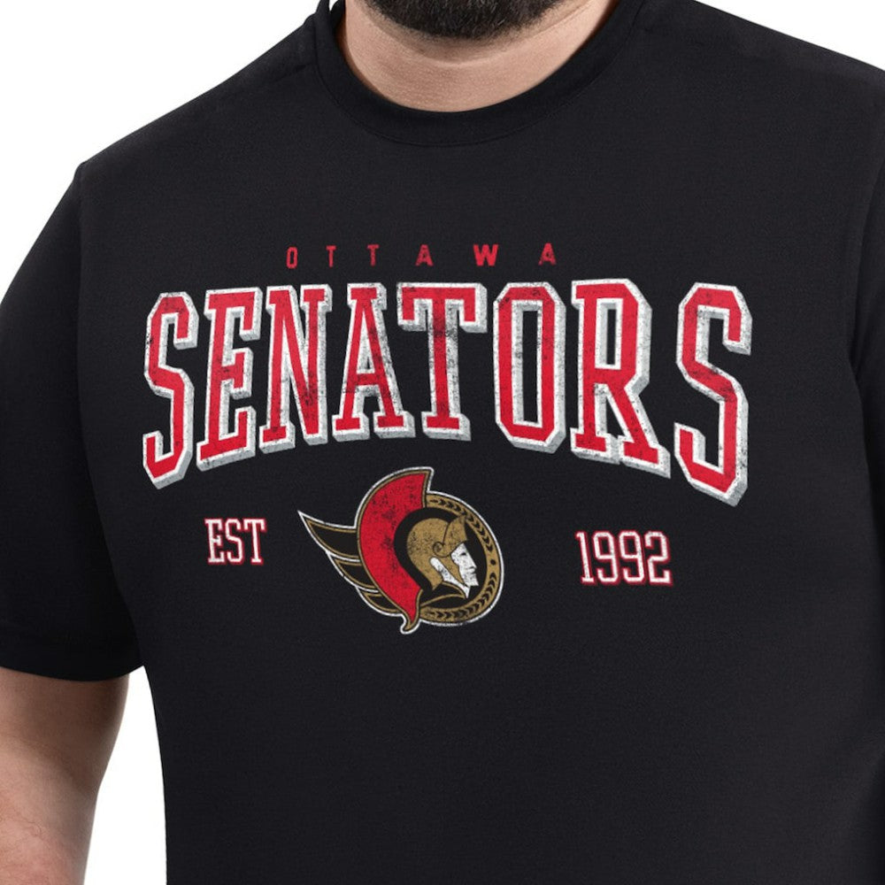 NHL Ottawa Senators G-III Sports by Carl Banks Adaptive Classic Team Graphic T-Shirt - Black