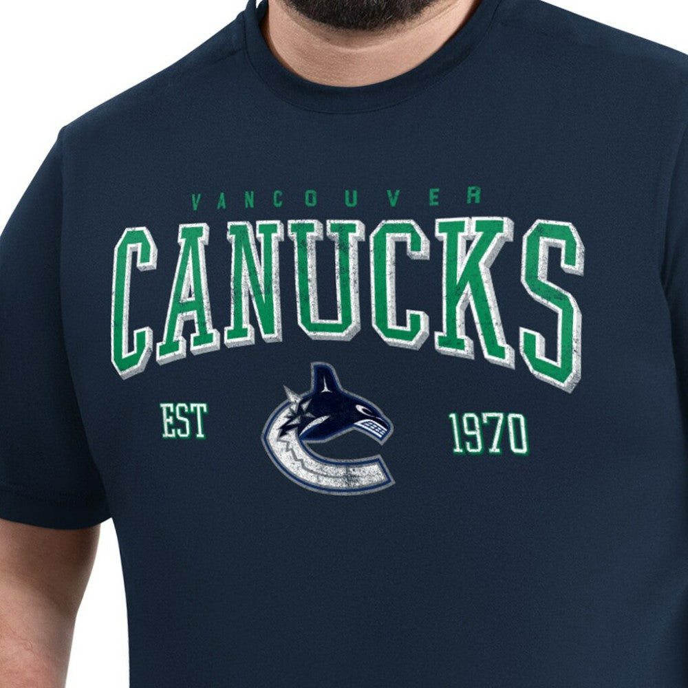 NHL Vancouver Canucks G-III Sports by Carl Banks Adaptive Classic Team Graphic T-Shirt - Navy