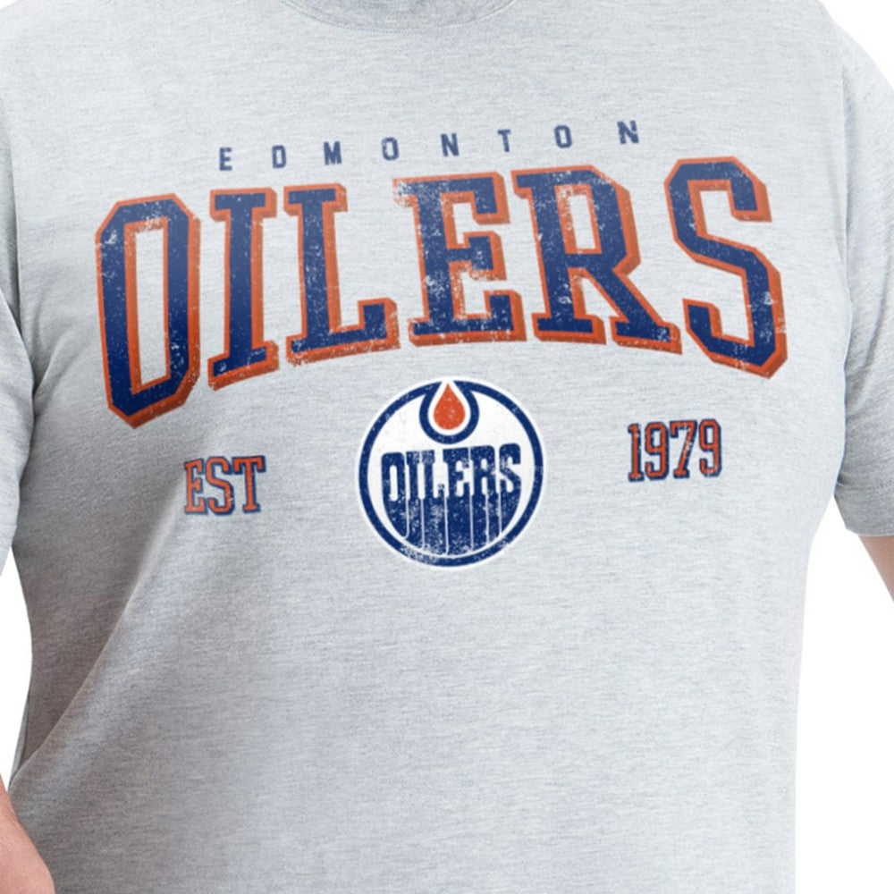 NHL Edmonton Oilers G-III Sports by Carl Banks Adaptive Classic Team Graphic T-Shirt - Gray