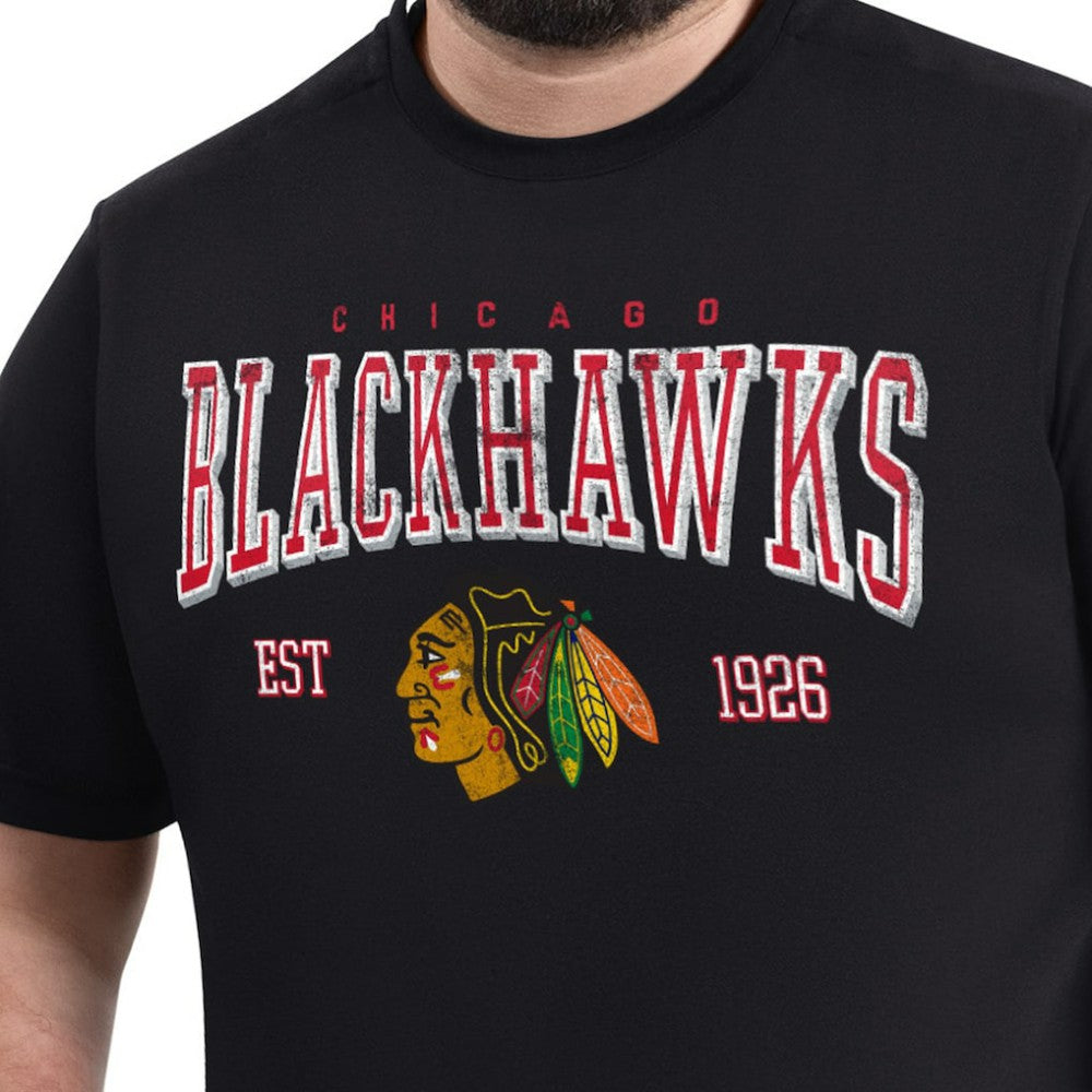 NHL Chicago Blackhawks G-III Sports by Carl Banks Adaptive Classic Team Graphic T-Shirt - Black