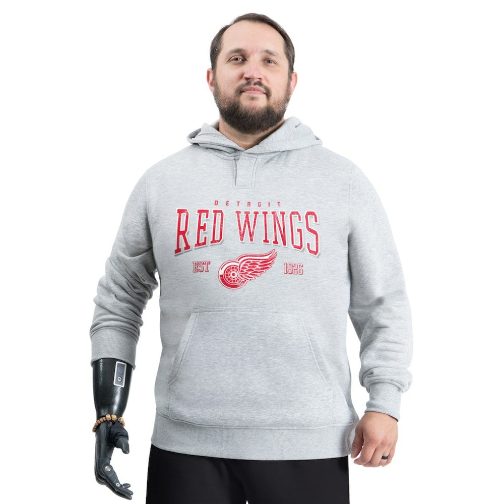 NHL Detroit Red Wings G-III Sports by Carl Banks Adaptive Classic Team Spirit Fleece Hoodie - Gray