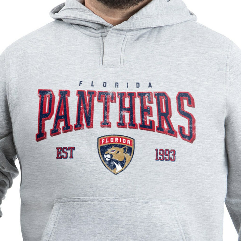NHL Florida Panthers G-III Sports by Carl Banks Adaptive Classic Team Spirit Fleece Hoodie - Gray