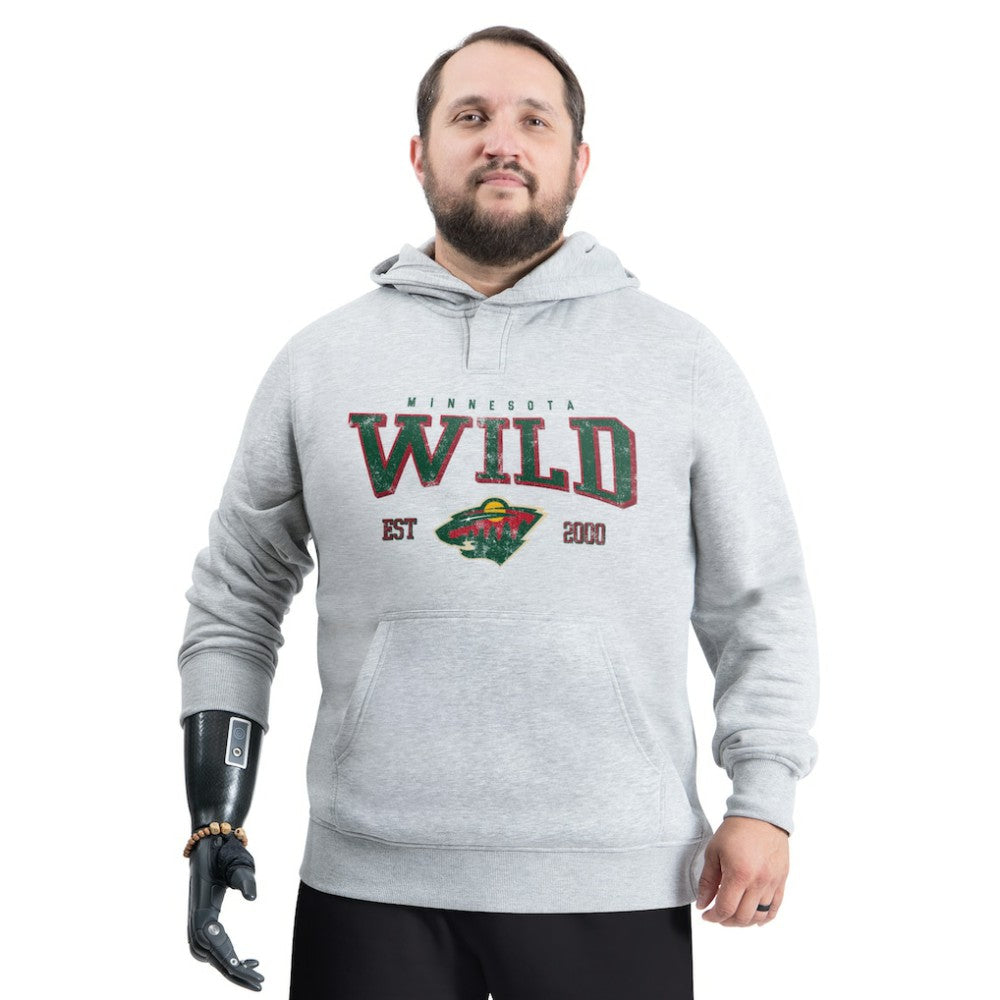 NHL Minnesota Wild G-III Sports by Carl Banks Adaptive Classic Team Spirit Fleece Hoodie - Gray