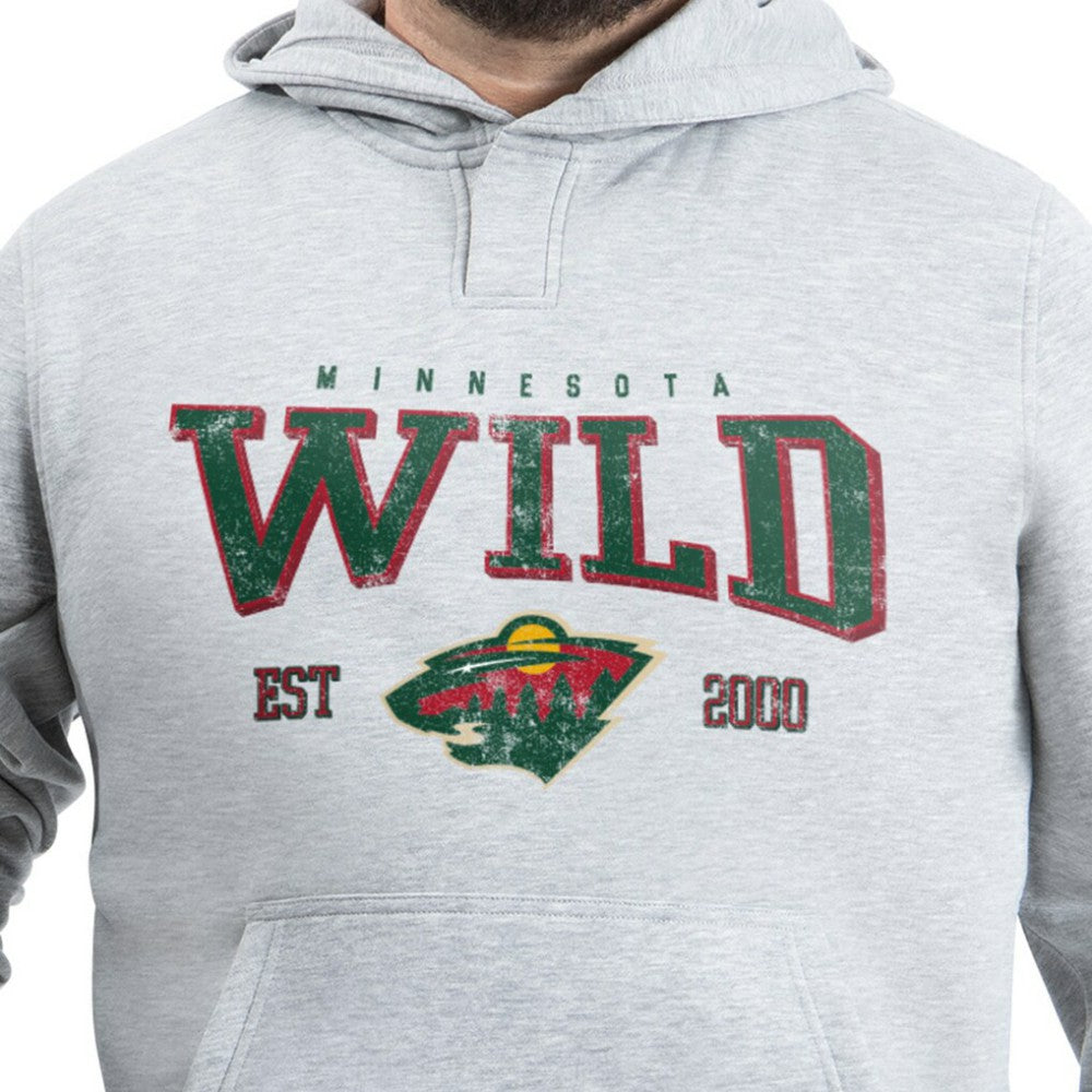 NHL Minnesota Wild G-III Sports by Carl Banks Adaptive Classic Team Spirit Fleece Hoodie - Gray