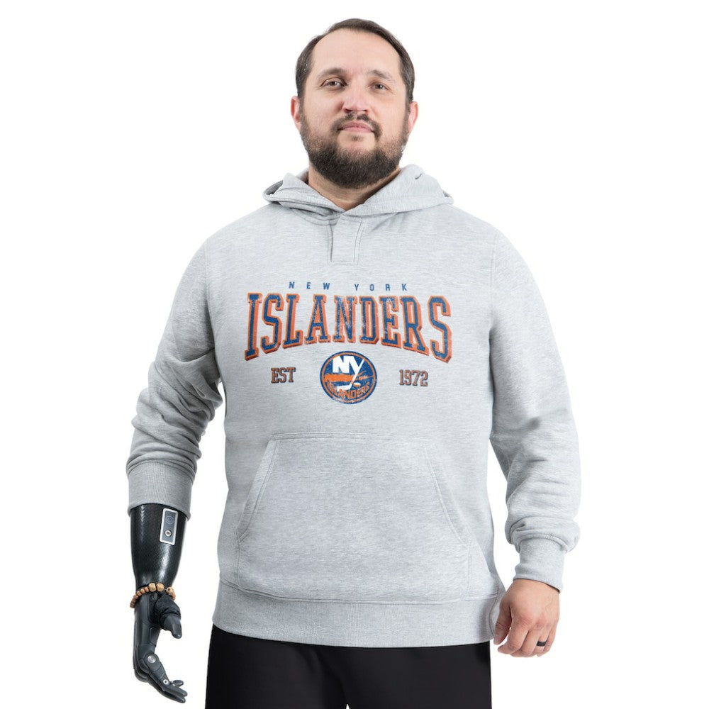 NHL New York Islanders G-III Sports by Carl Banks Adaptive Classic Team Spirit Fleece Hoodie - Gray