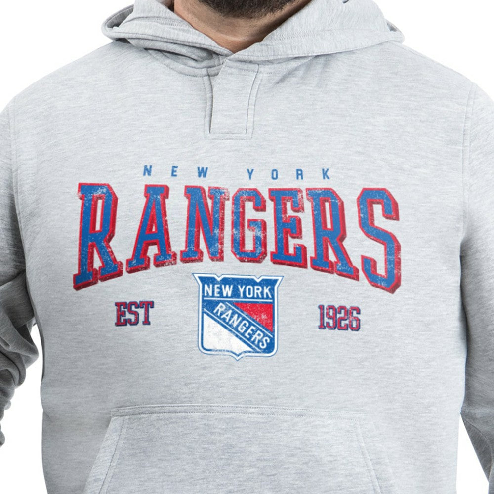 NHL New York Rangers G-III Sports by Carl Banks Adaptive Classic Team Spirit Fleece Hoodie - Gray