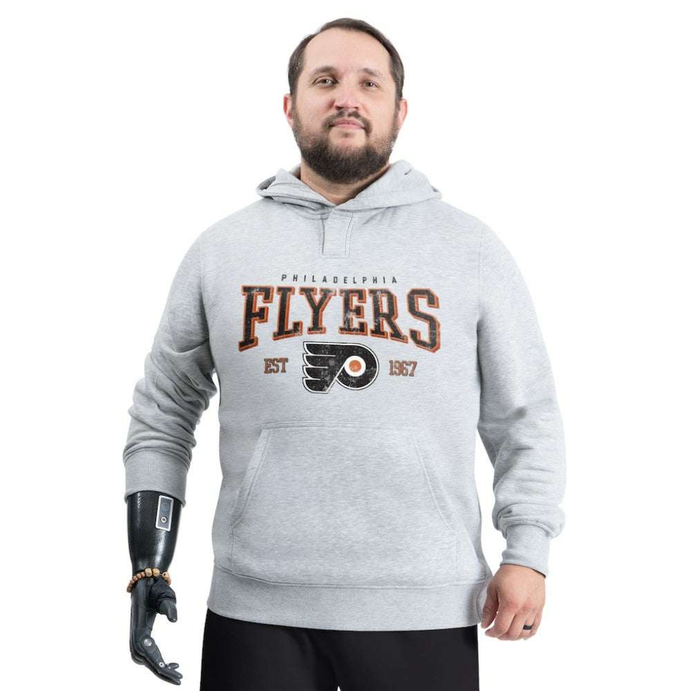 NHL Philadelphia Flyers G-III Sports by Carl Banks Adaptive Classic Team Spirit Fleece Hoodie - Gray