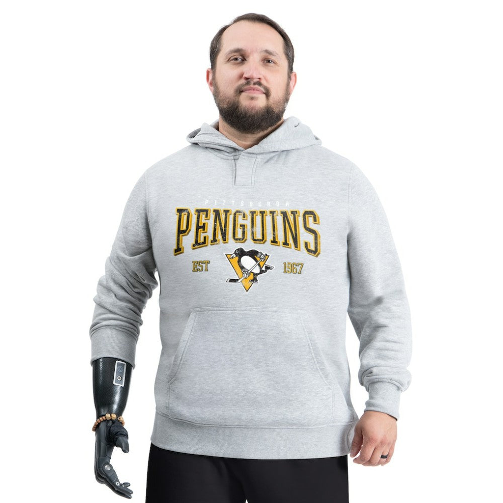 NHL Pittsburgh Penguins G-III Sports by Carl Banks Adaptive Classic Team Spirit Fleece Hoodie - Gray