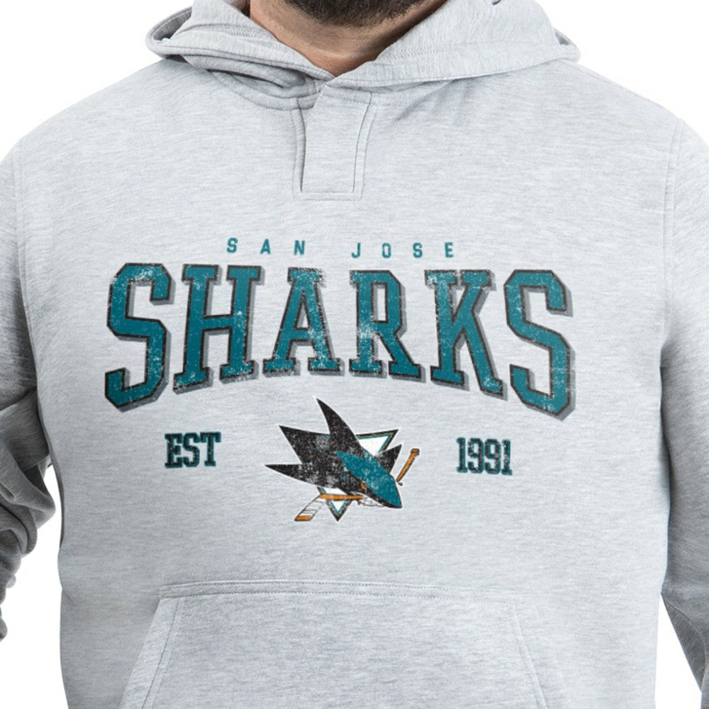 NHL San Jose Sharks G-III Sports by Carl Banks Adaptive Classic Team Spirit Fleece Hoodie - Gray