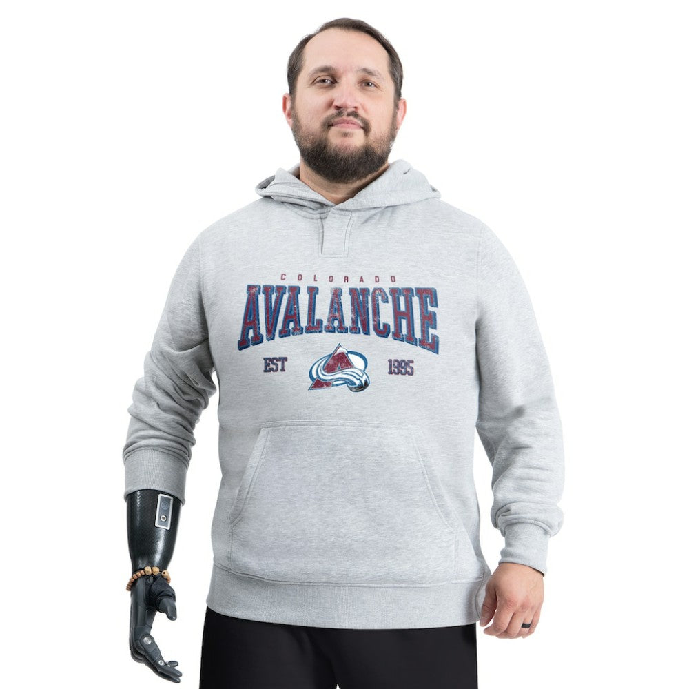 NHL Colorado Avalanche G-III Sports by Carl Banks Adaptive Classic Team Spirit Fleece Hoodie - Gray