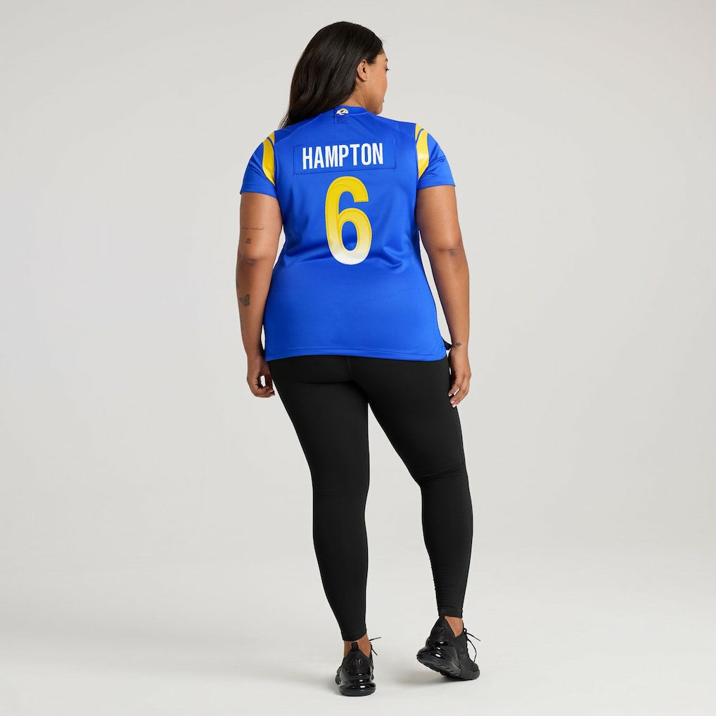 Nick Hampton Los Angeles Rams Women's Team Game Jersey Royal