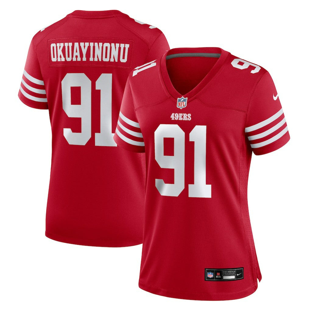 Sam Okuayinonu San Francisco 49ers Women's Team Game Jersey Scarlet