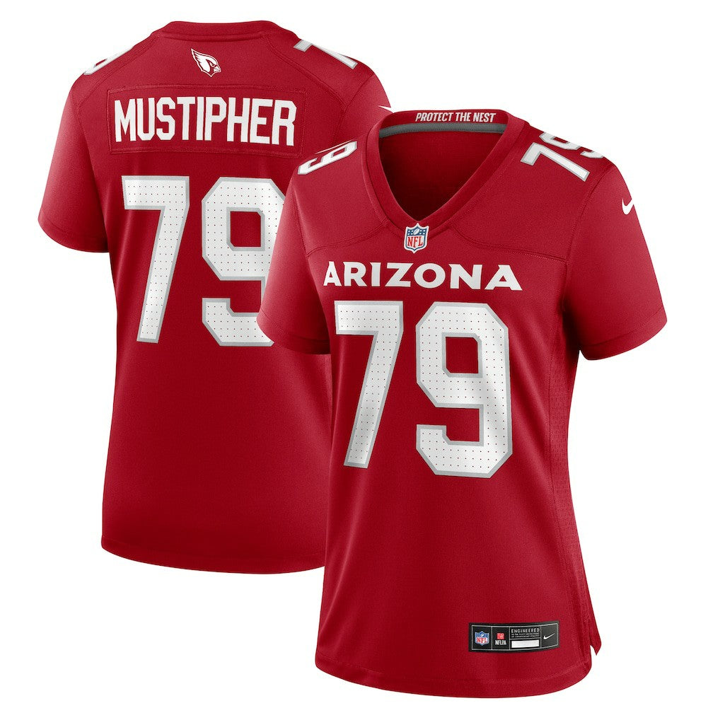 PJ Mustipher Arizona Cardinals Women's Team Game Jersey Cardinal