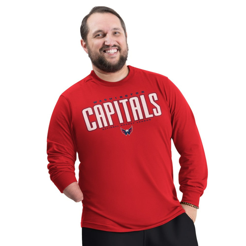 NHL Washington Capitals G-III Sports by Carl Banks Adaptive Mesh Effect Long Sleeve T-Shirt - Red