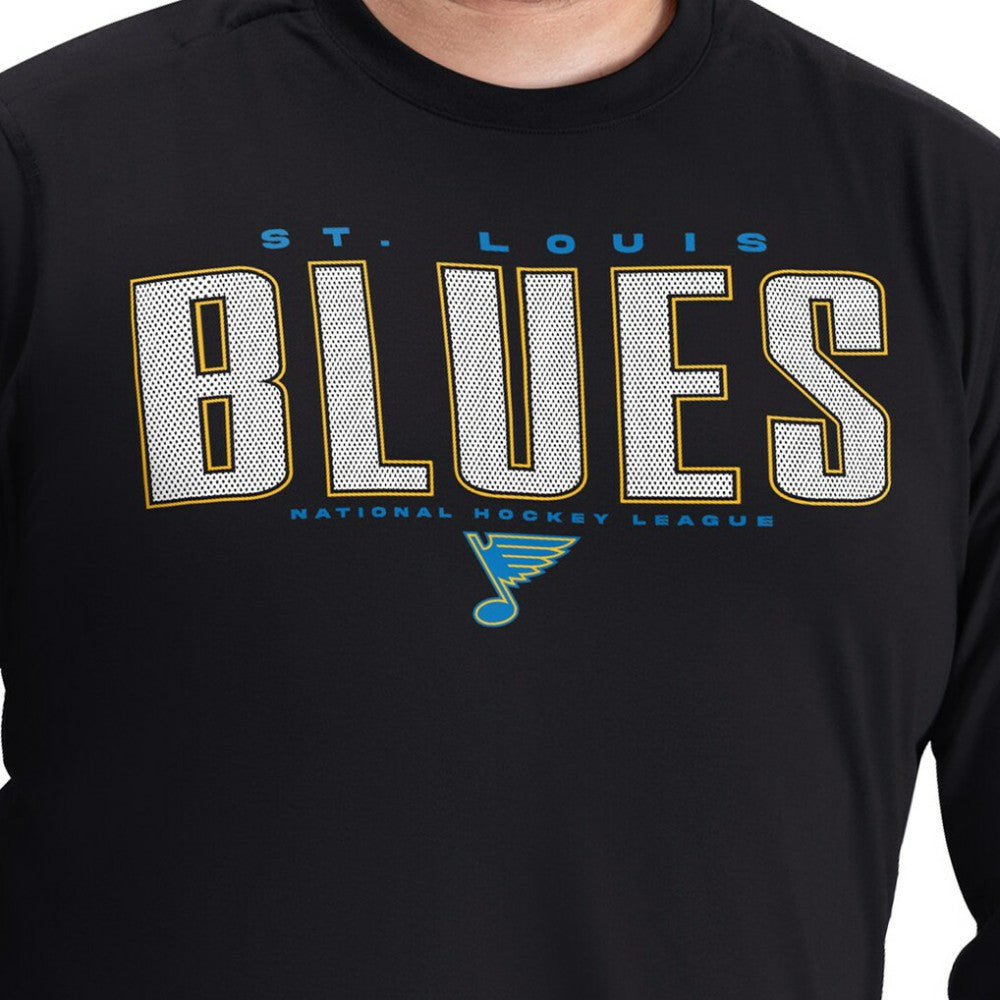 NHL St. Louis Blues G-III Sports by Carl Banks Adaptive Mesh Effect Long Sleeve T-Shirt - Black