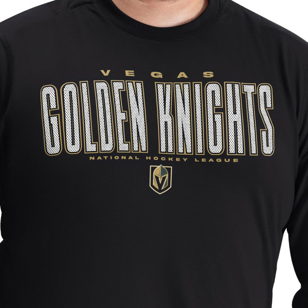 NHL Vegas Golden Knights G-III Sports by Carl Banks Adaptive Mesh Effect Long Sleeve T-Shirt - Black