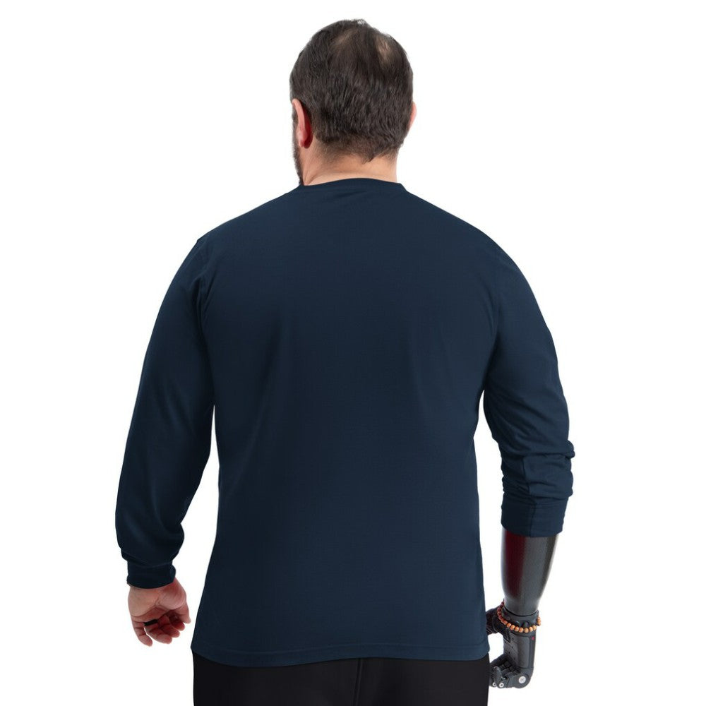 NHL Columbus Blue Jackets G-III Sports by Carl Banks Adaptive Mesh Effect Long Sleeve T-Shirt - Navy