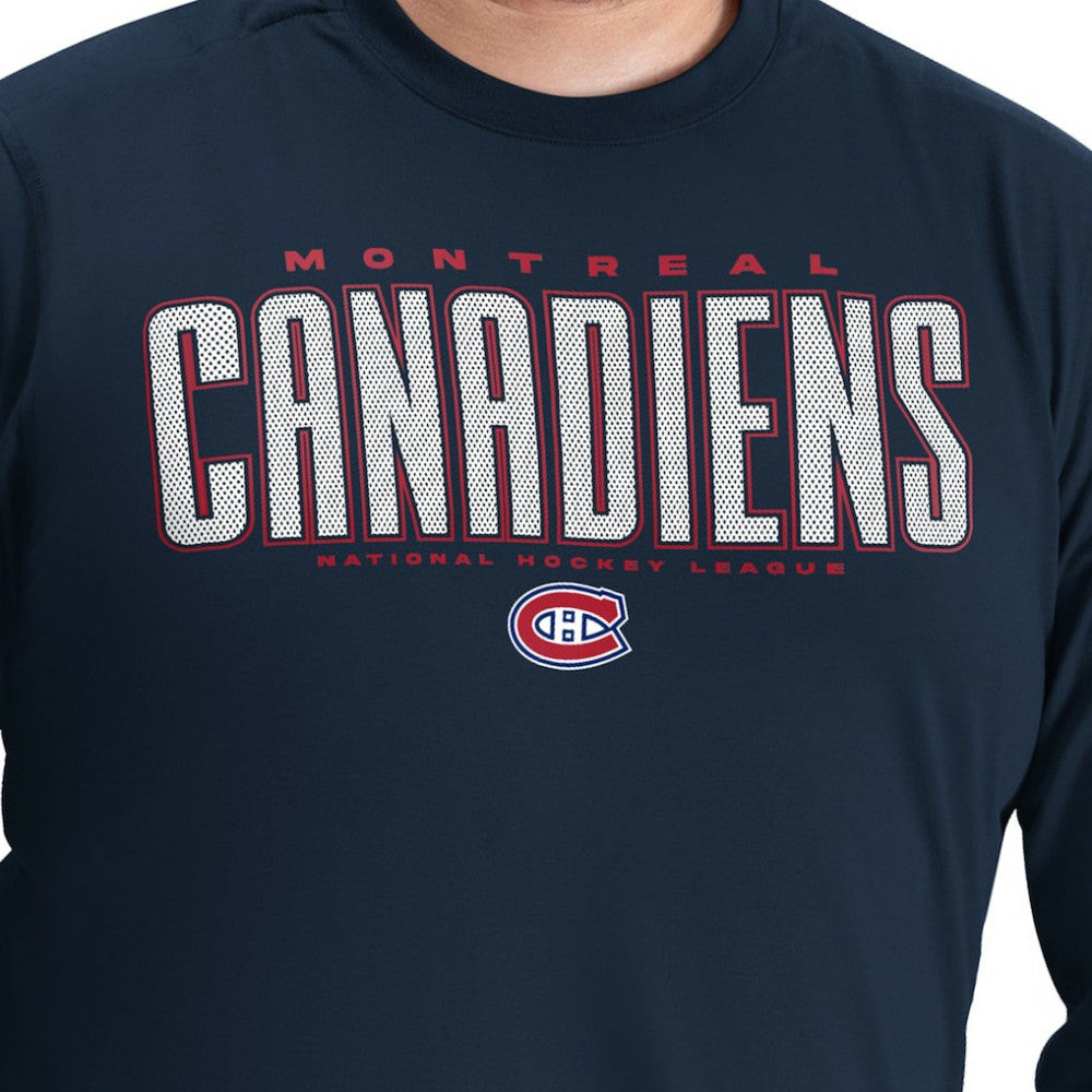 NHL Montreal Canadiens G-III Sports by Carl Banks Adaptive Mesh Effect Long Sleeve T-Shirt - Navy