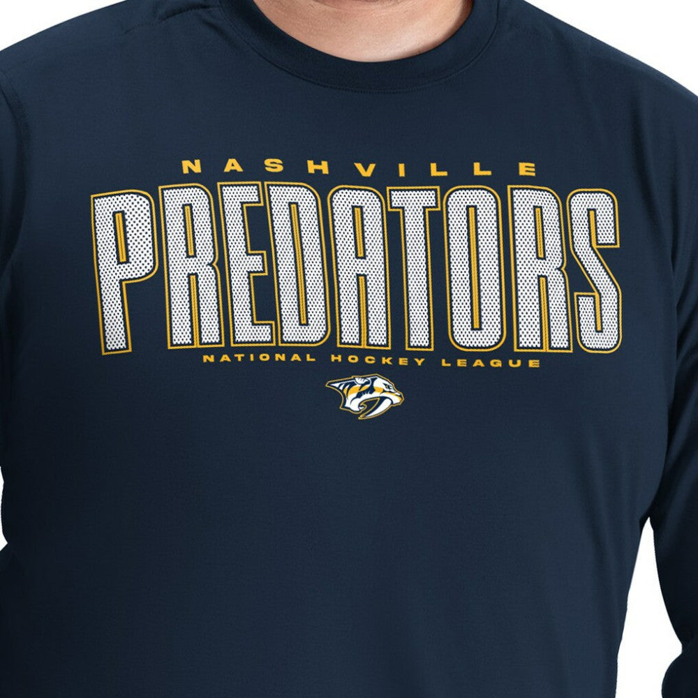 NHL Nashville Predators G-III Sports by Carl Banks Adaptive Mesh Effect Long Sleeve T-Shirt - Navy