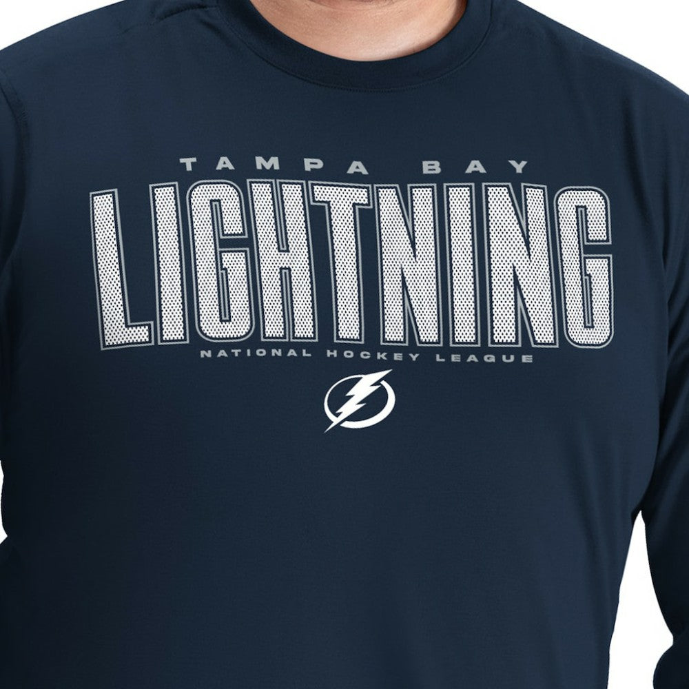 NHL Tampa Bay Lightning G-III Sports by Carl Banks Adaptive Mesh Effect Long Sleeve T-Shirt - Blue