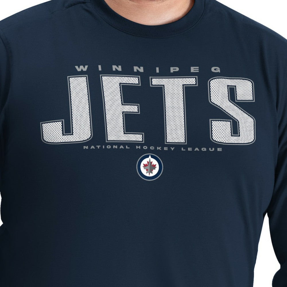 NHL Winnipeg Jets G-III Sports by Carl Banks Adaptive Mesh Effect Long Sleeve T-Shirt - Navy