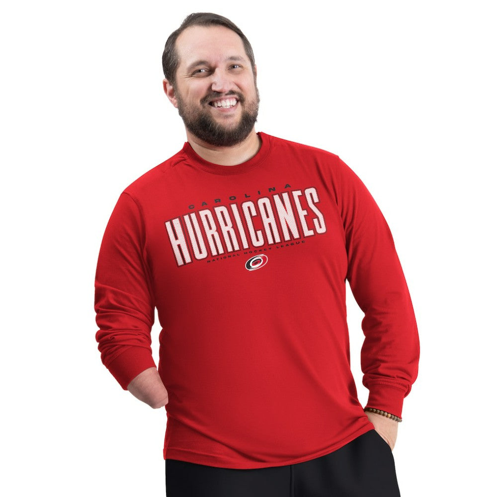 NHL Carolina Hurricanes G-III Sports by Carl Banks Adaptive Mesh Effect Long Sleeve T-Shirt - Red