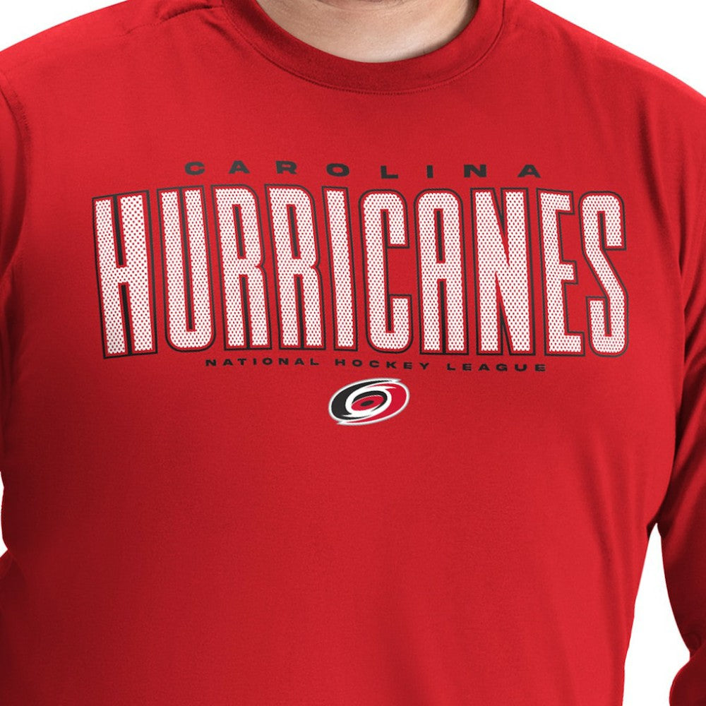 NHL Carolina Hurricanes G-III Sports by Carl Banks Adaptive Mesh Effect Long Sleeve T-Shirt - Red