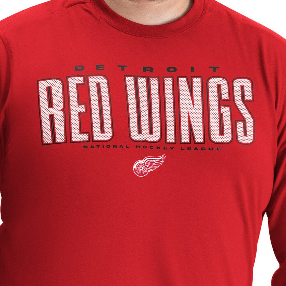 NHL Detroit Red Wings G-III Sports by Carl Banks Adaptive Mesh Effect Long Sleeve T-Shirt - Red