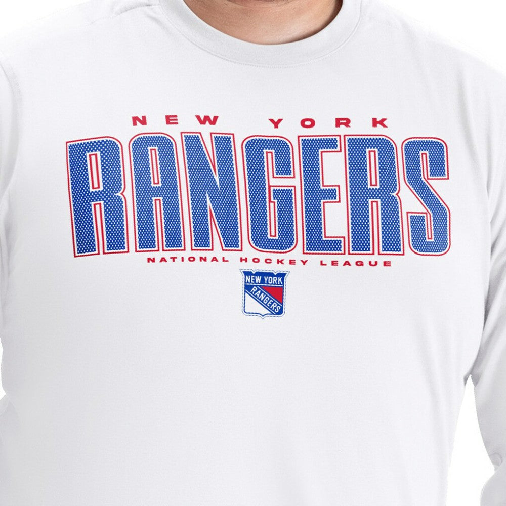 NHL New York Rangers G-III Sports by Carl Banks Adaptive Mesh Effect Long Sleeve T-Shirt - White
