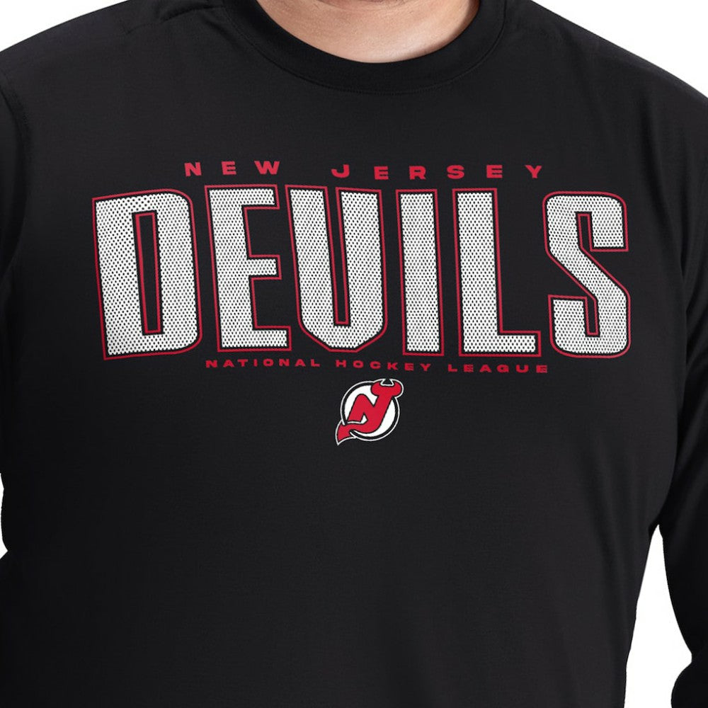 NHL New Jersey Devils G-III Sports by Carl Banks Adaptive Mesh Effect Long Sleeve T-Shirt - Black