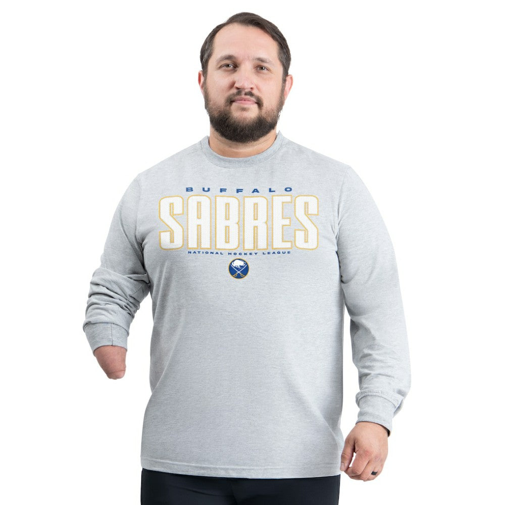 NHL Buffalo Sabres G-III Sports by Carl Banks Adaptive Mesh Effect Long Sleeve T-Shirt - Gray