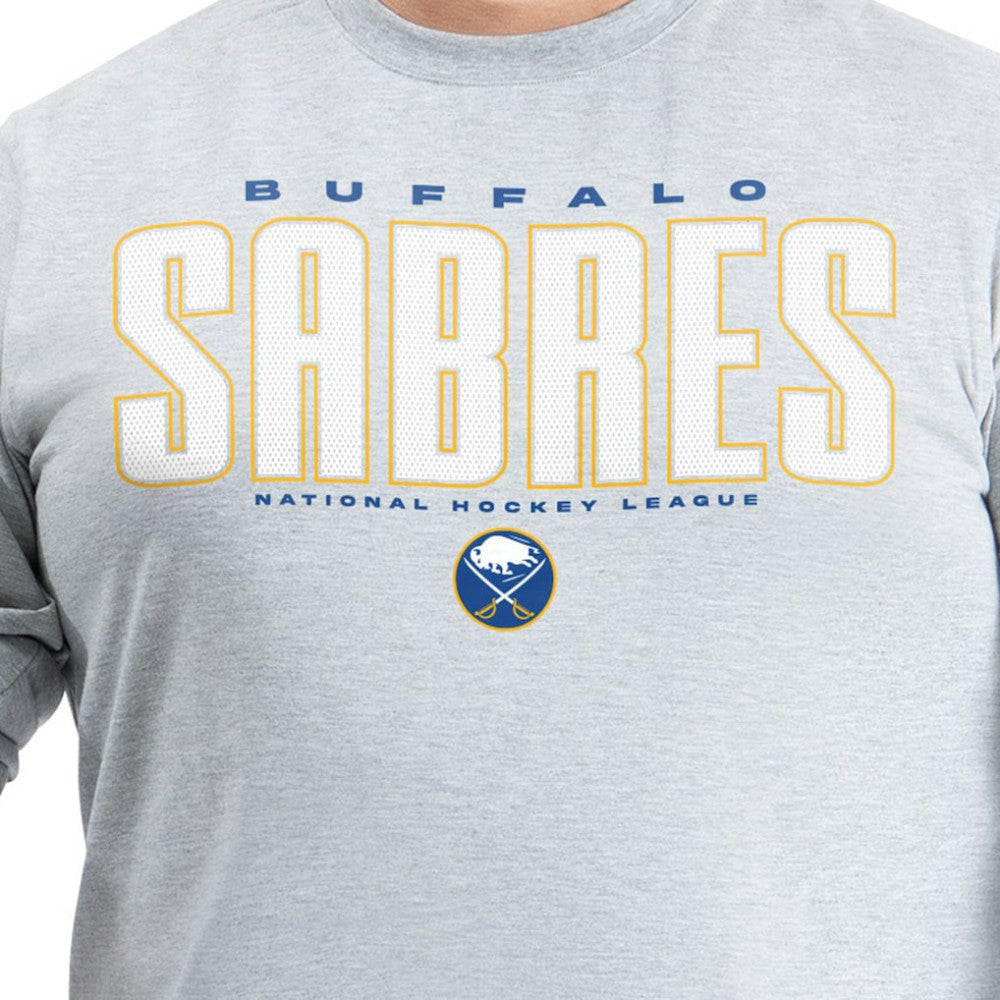 NHL Buffalo Sabres G-III Sports by Carl Banks Adaptive Mesh Effect Long Sleeve T-Shirt - Gray