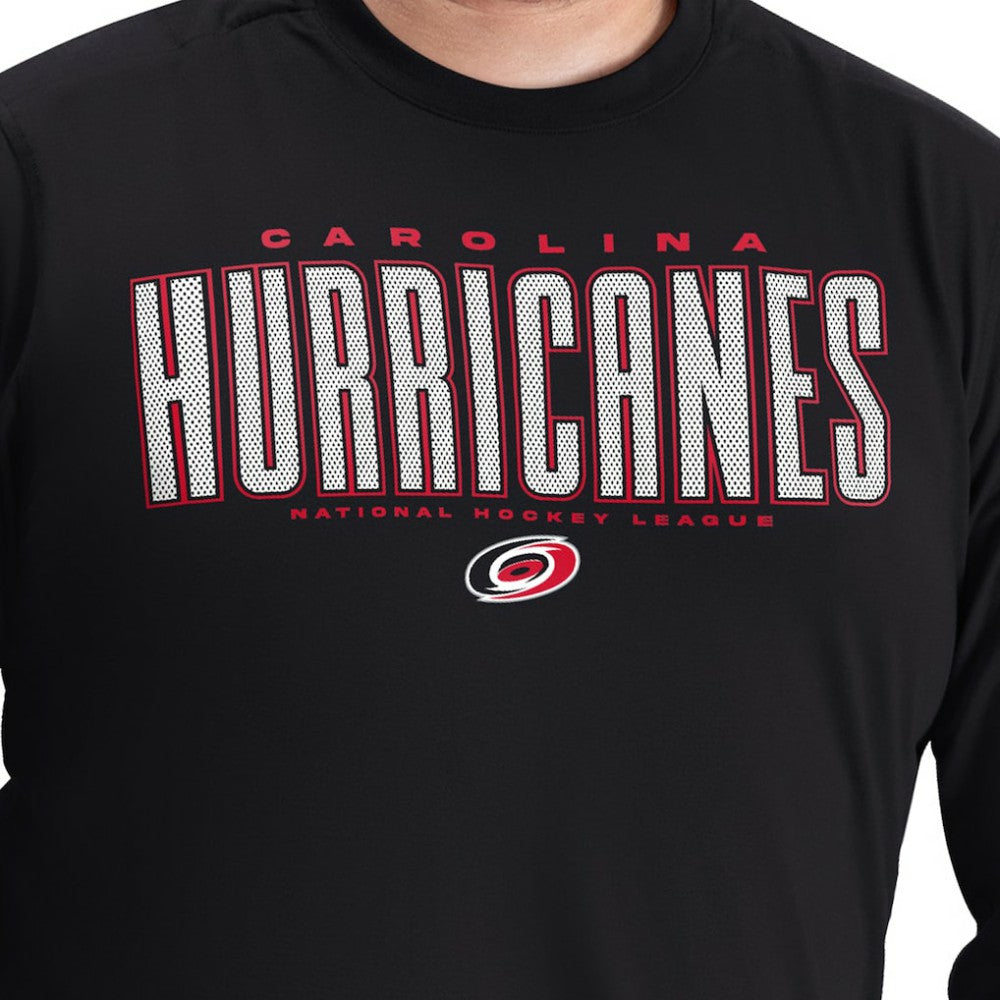 NHL Carolina Hurricanes G-III Sports by Carl Banks Adaptive Mesh Effect Long Sleeve T-Shirt - Black