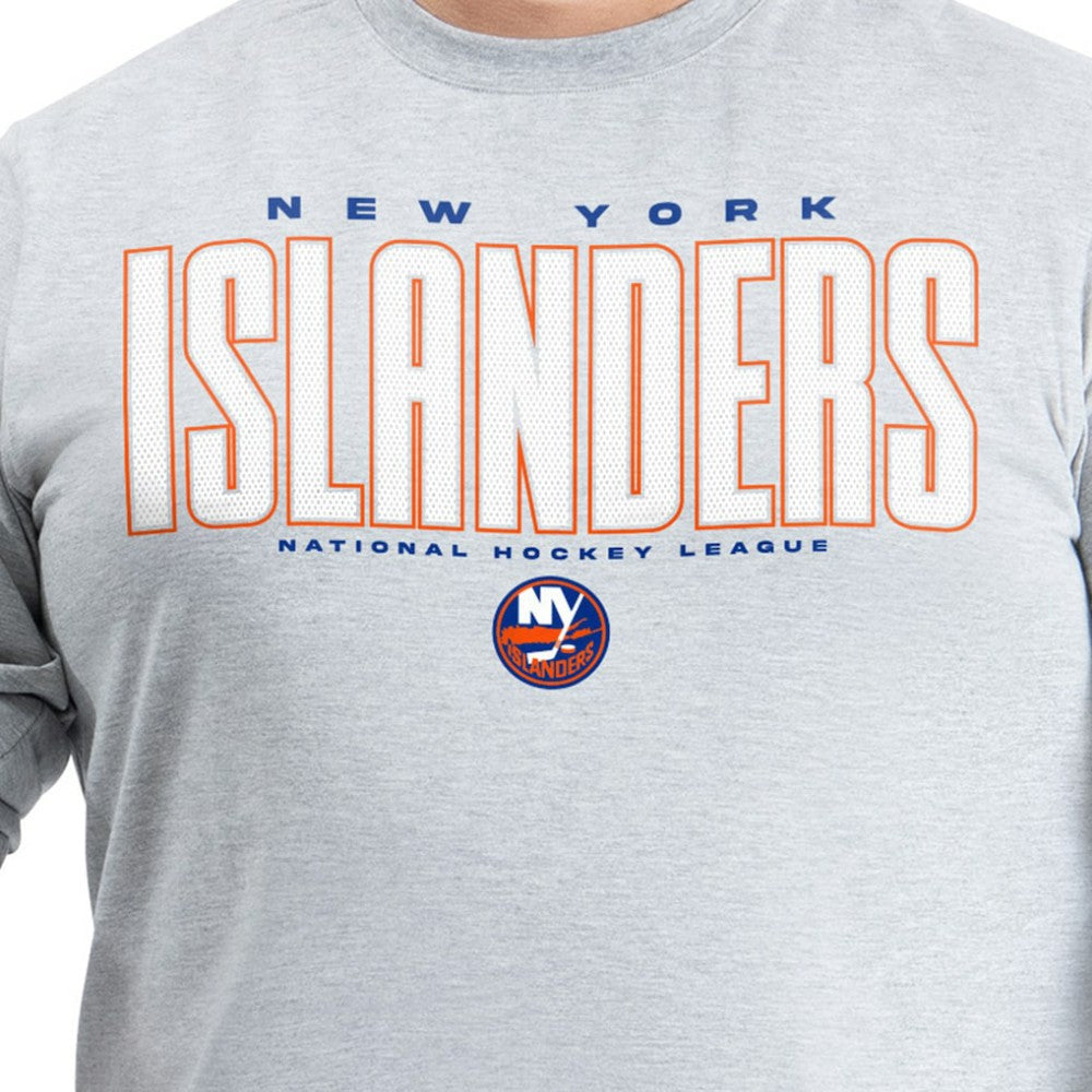 NHL New York Islanders G-III Sports by Carl Banks Adaptive Mesh Effect Long Sleeve T-Shirt - Gray