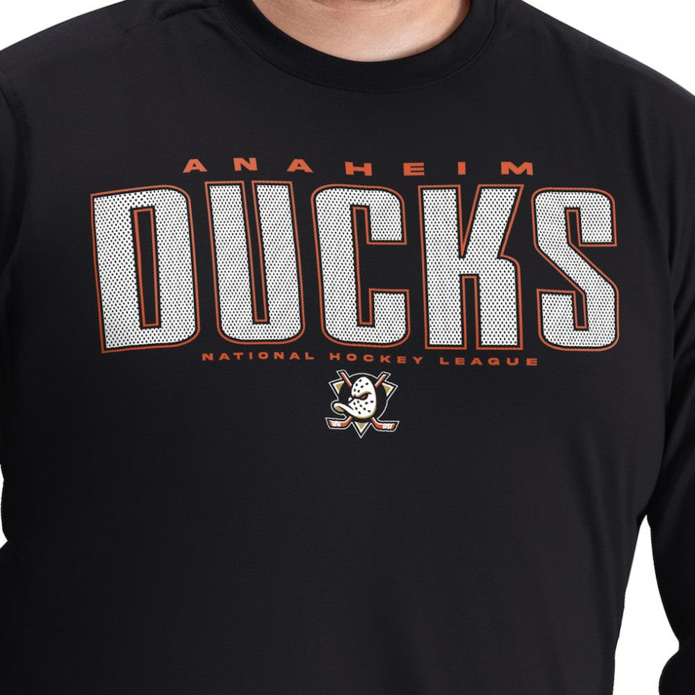 NHL Anaheim Ducks G-III Sports by Carl Banks Adaptive Mesh Effect Long Sleeve T-Shirt - Black