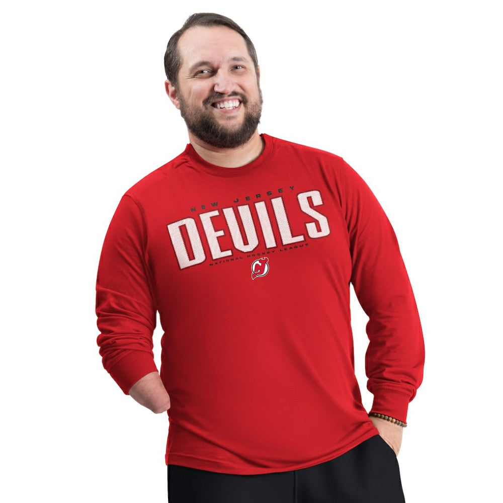 NHL New Jersey Devils G-III Sports by Carl Banks Adaptive Mesh Effect Long Sleeve T-Shirt - Red