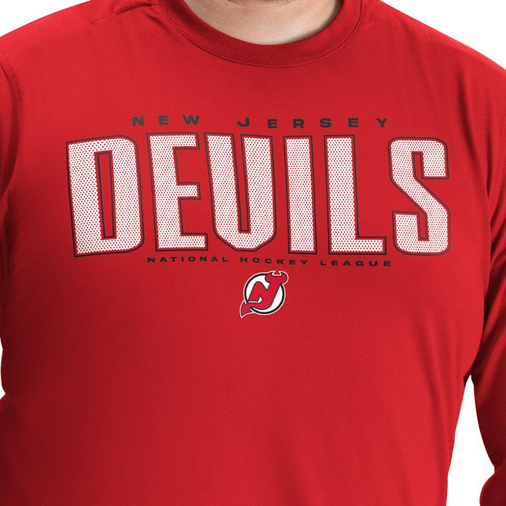 NHL New Jersey Devils G-III Sports by Carl Banks Adaptive Mesh Effect Long Sleeve T-Shirt - Red