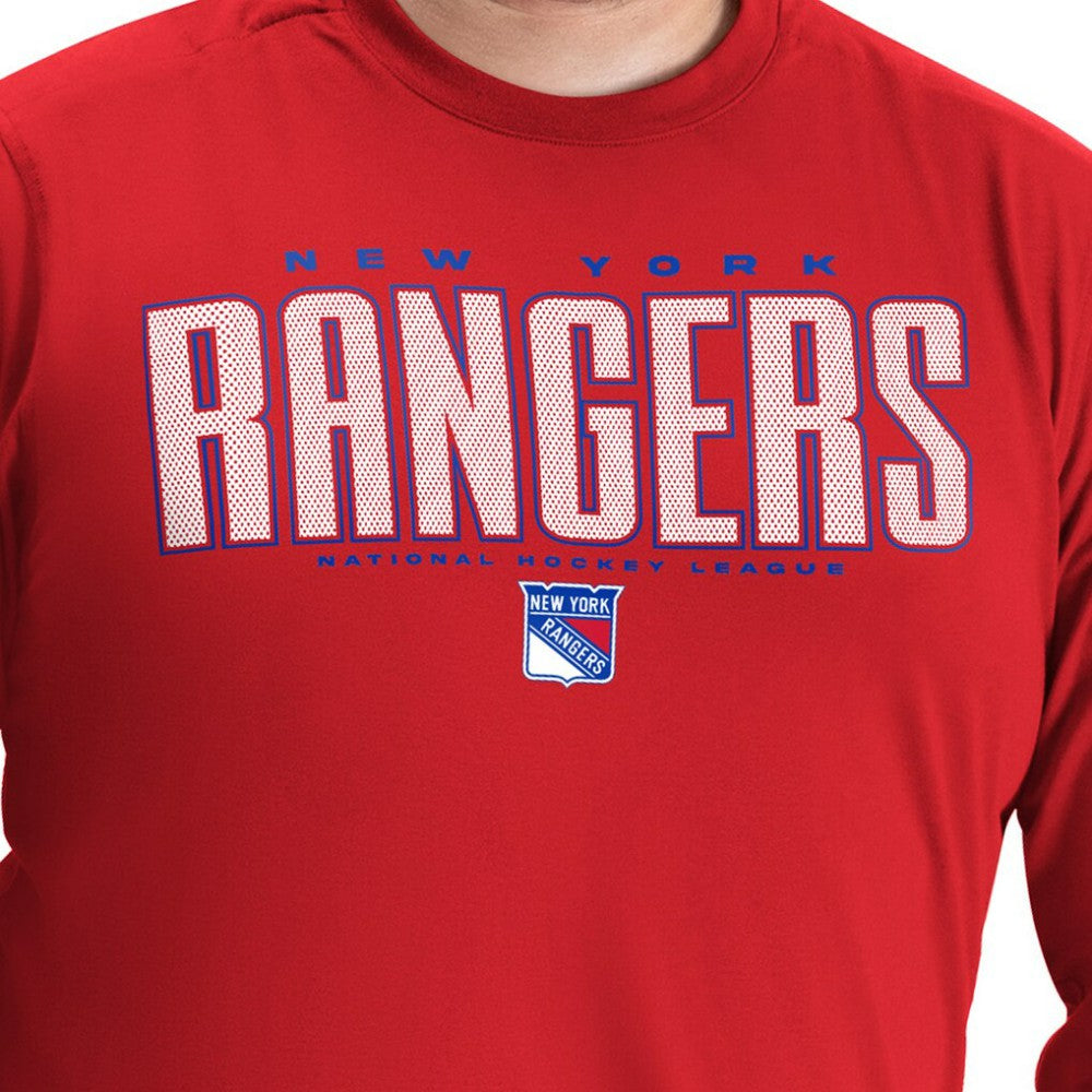 NHL New York Rangers G-III Sports by Carl Banks Adaptive Mesh Effect Long Sleeve T-Shirt - Red