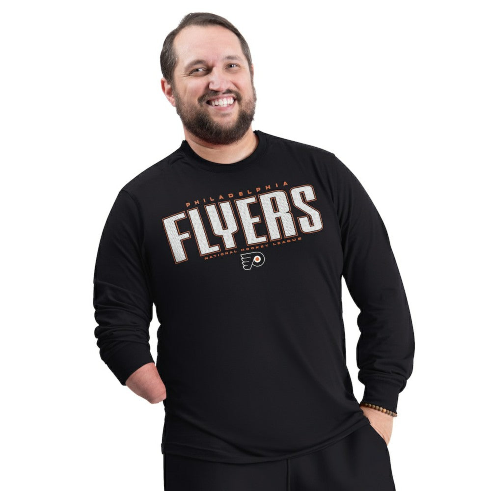NHL Philadelphia Flyers G-III Sports by Carl Banks Adaptive Mesh Effect Long Sleeve T-Shirt - Black