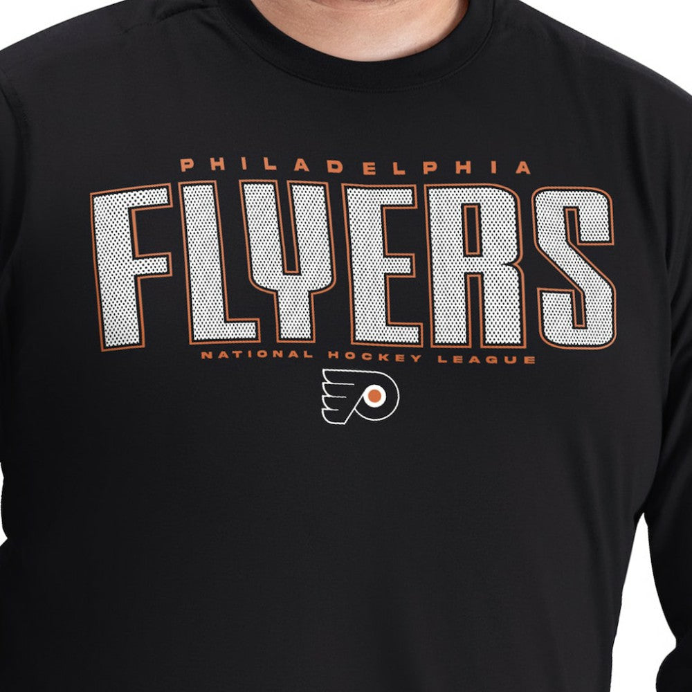 NHL Philadelphia Flyers G-III Sports by Carl Banks Adaptive Mesh Effect Long Sleeve T-Shirt - Black