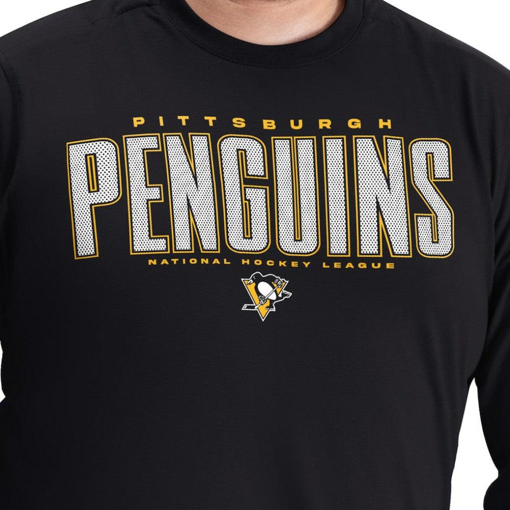 NHL Pittsburgh Penguins G-III Sports by Carl Banks Adaptive Mesh Effect Long Sleeve T-Shirt - Black