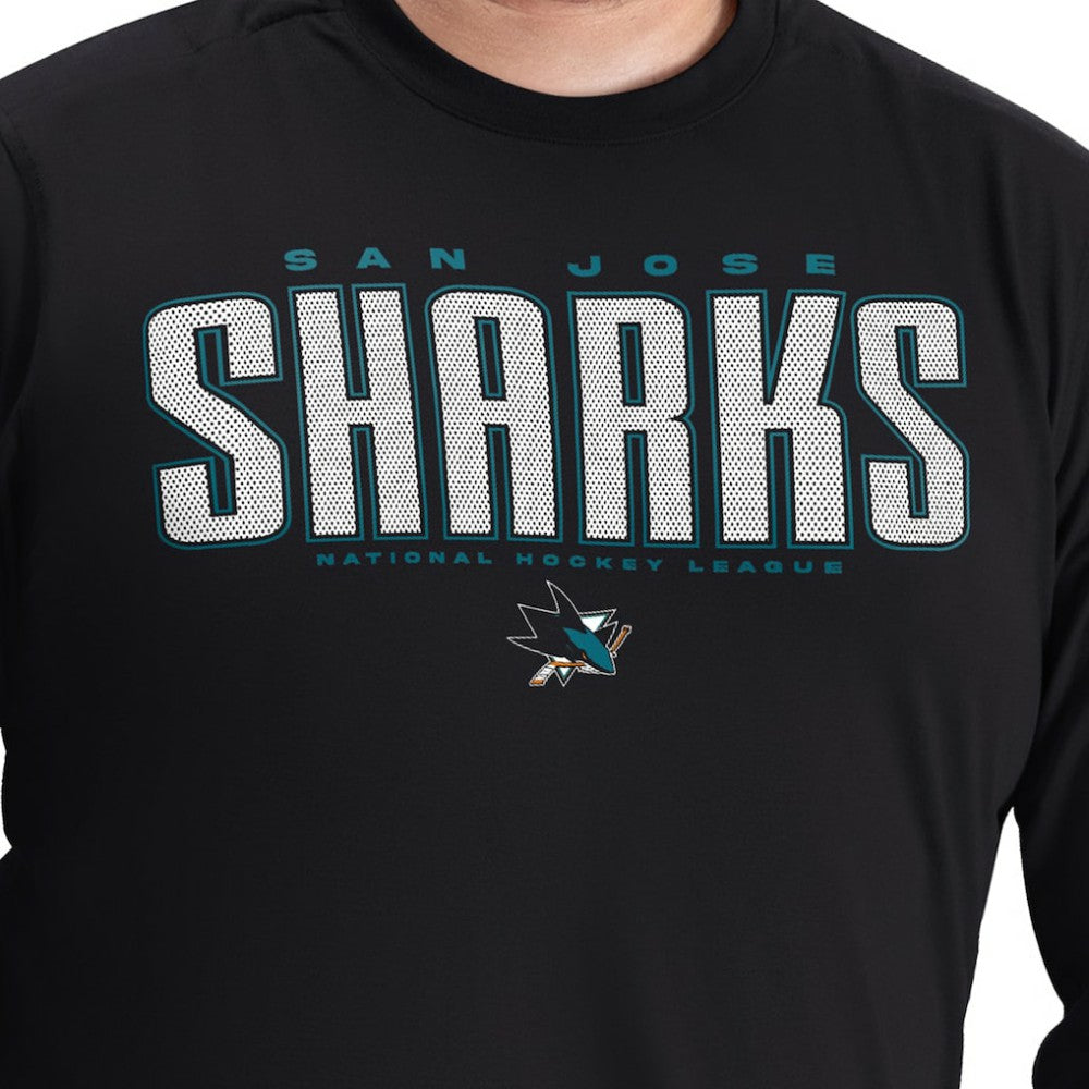 NHL San Jose Sharks G-III Sports by Carl Banks Adaptive Mesh Effect Long Sleeve T-Shirt - Black