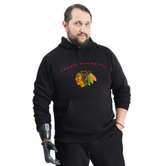 NHL Chicago Blackhawks G-III Sports by Carl Banks Adaptive Classic Team Arc Fleece Hoodie - Black