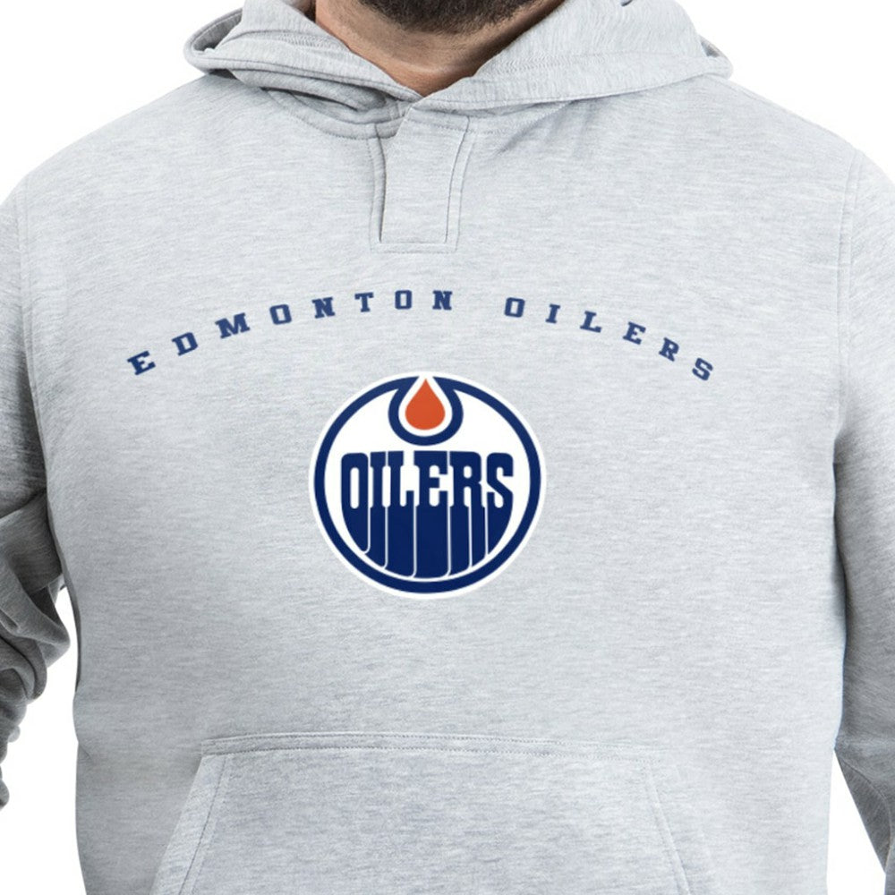NHL Edmonton Oilers G-III Sports by Carl Banks Adaptive Classic Team Arc Fleece Hoodie - Gray