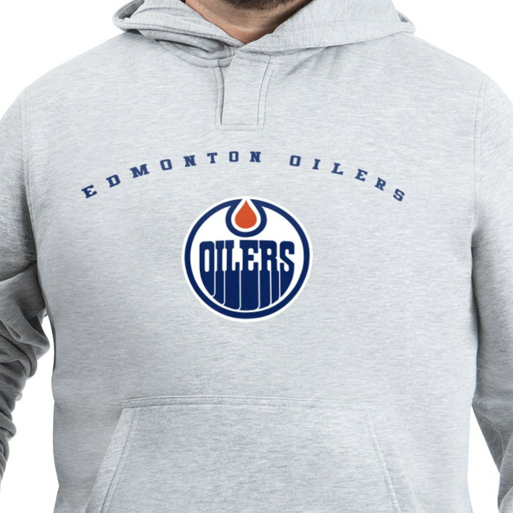 NHL Edmonton Oilers G-III Sports by Carl Banks Adaptive Classic Team Arc Fleece Hoodie - Gray