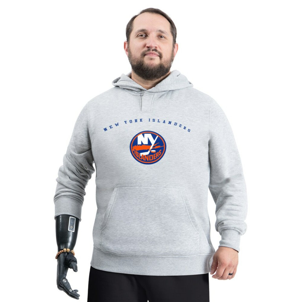 NHL New York Islanders G-III Sports by Carl Banks Adaptive Classic Team Arc Fleece Hoodie - Gray